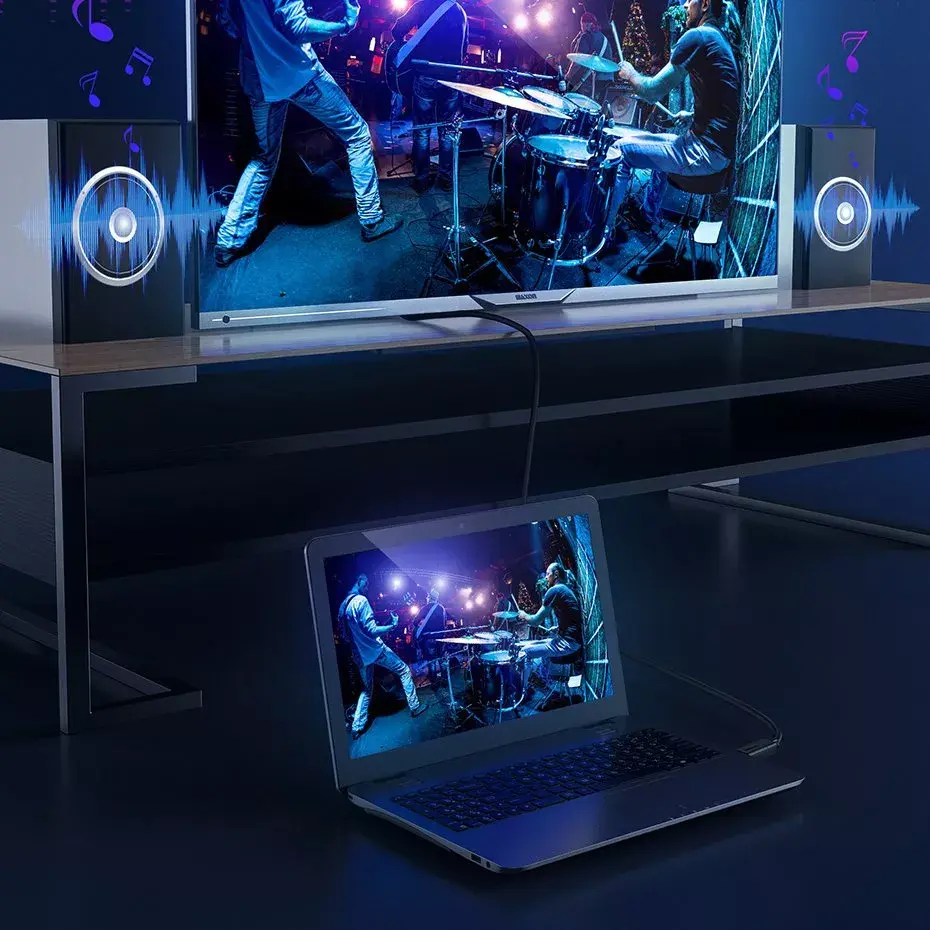 Baseus 2x HDMI 2.0 4K 60Hz kabelis, 3D, HDR, 18Gbps, 2m (melns) Photo 5