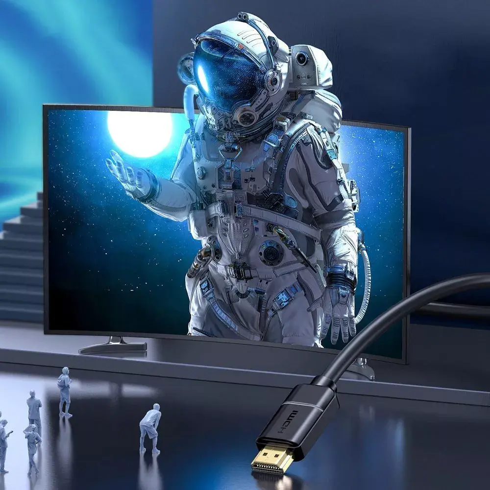 Baseus 2x HDMI 2.0 4K 60Hz kabelis, 3D, HDR, 18Gbps, 3m (melns) Photo 20