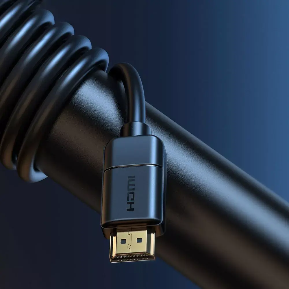 Baseus 2x HDMI 2.0 4K 60Hz kabelis, 3D, HDR, 18Gbps, 5m (melns) Photo 4