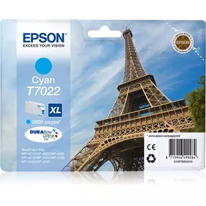 Epson Eiffel Tower WP4000/4500 Series Ink Cartridge XL Cyan 2k