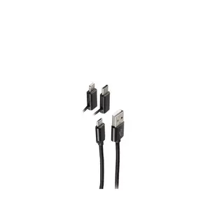 USB Cable ShiverPeaks BS14-50068 1m USB A USB C/Micro-USB B/Lightning Black