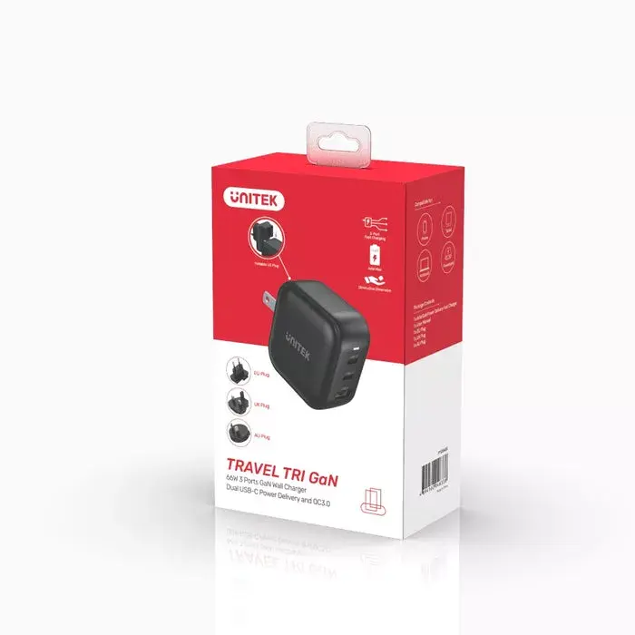 Unitek UNITEK TRAVEL TRI GaN 65W Charger Photo 5