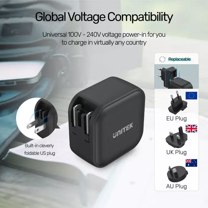 Unitek UNITEK TRAVEL TRI GaN 65W Charger Photo 10