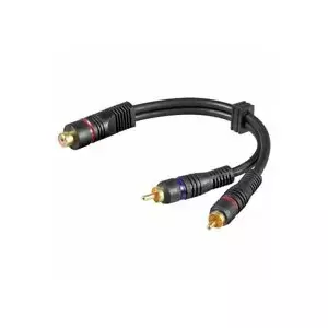 Аудио/видеокабель LK 0,20 м — RCA гнездо на 2 RCA штекера