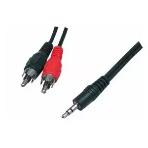 Аудио кабель OEM 2xRCA-3.5S/10 — 10 м стерео, штекер 3,5 мм стерео на 2×RCA штекер