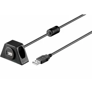USB 2.0 Hi-Speed pagarinājuma kabelis GOOBAY CABLE-143/SCREW/1.2 1,2 m, Type A vīrietis — Type A sieviete, ar skrūvējamu stiprinājumu