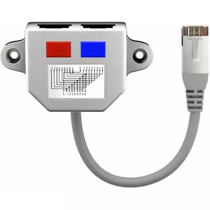 Cable splitter Y-adapter RJ45 Connector ISDN-0016 — 1x RJ45 plug to 2x RJ45 sockets, CAT5