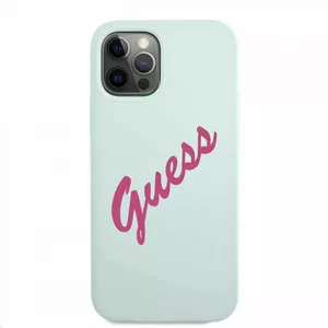 Phone case GUESS Hardcase Silicone Vintage for iPhone 12 Pro Max 6.7" Blue Fuschia