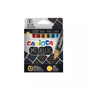 Carioca Metallic Maxi Wax Crayons - 8 Pcs