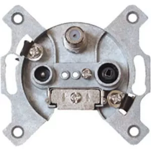 Antenna Socket ShiverPeaks 83905-10DCL BK+SAT Through connection for TV/Satellite coax