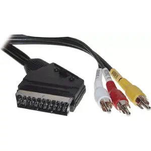 SCART cable ShiverPeaks AVK 407-200 SC with switch and 3×RCA connectors