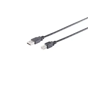 Кабель USB 2.0 ShiverPeaks 13-23025 — USB A на USB B, 1 м, черный