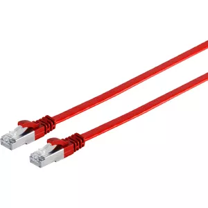 S/CONN maximum connectivity Netzwerkkabel-RJ45 Patchkabel-Flachkabel, Flat U/FTP m.Cat.7 Rohkabel, slim, rot, 0,25m (75511-SL0.25R)