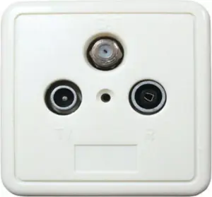 Antenna socket ShiverPeaks 83905-1SETLW BK+SAT 3-way