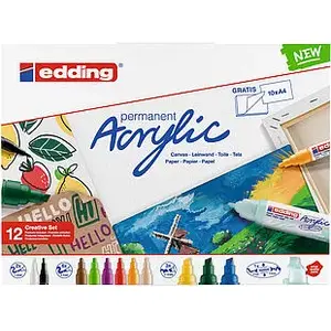 Akrila marķieri Edding 4-CS12B 12 gab.