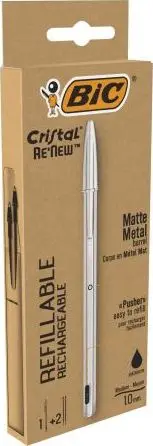 BIC Cristal Renew lodīšu pildspalva — melna tinte Photo 8