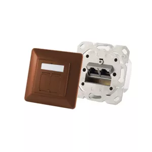 Розетка 2 x RJ-45 ShiverPeaks 74280-BR — Cat6a, 500 МГц, коричневый металлический корпус