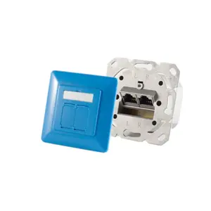 Розетка 2 x RJ-45 ShiverPeaks 74280-B — Cat6a, 500 МГц, синяя, металлический корпус