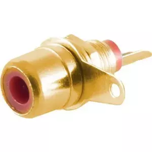 RCA (Cinch) Socket ShiverPeaks 52091-R gold-plated, red connector, single female audio jack