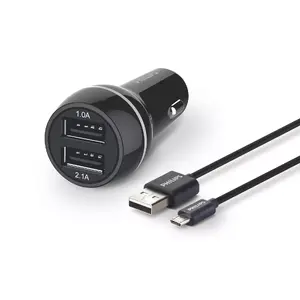 Автомобильное USB-зарядное Philips DLP2357U/10 — 2× USB 5 В, вход 10,5–18 В, универсальное, чёрное