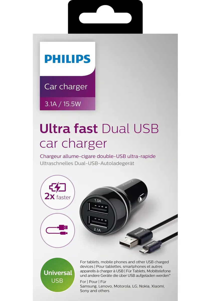 Automašīnas USB lādētājs Philips DLP2357U/10 Photo 2