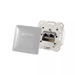 Sienas kontaktligzda 2 x RJ-45 ShiverPeaks 74280-PW — Cat6a, 500 MHz, pērļu balta, metāla korpuss