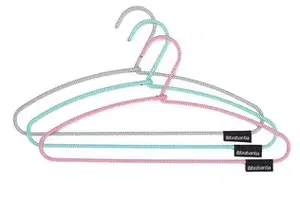 Brabantia 105548 Clothing Hangers, Set of Green, Grey, and Pink