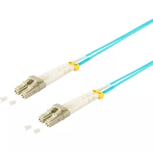 Fiber optic duplex patch cable ShiverPeaks 77931/3 OM3 50/125µm aqua, 1.0 m