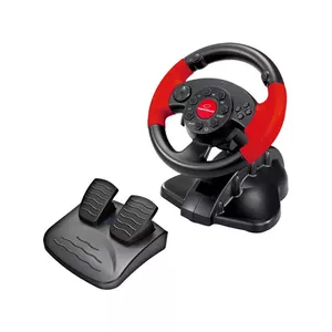 Steering wheel ESPERANZA EG103 gaming controller — PC/PS2/PS3, 13 buttons, vibration, accelerometer, black/red
