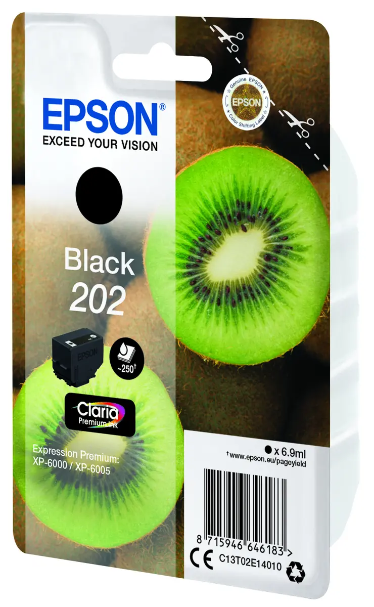 Epson Kiwi 202 Melna Oriģinālā Tintes