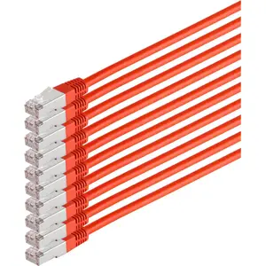 Tīkla kabelis ShiverPeaks 75711-H0.5R-SET10 Cat 6 S/FTP PIMF, 0,5 m, komplekts 10 gab.