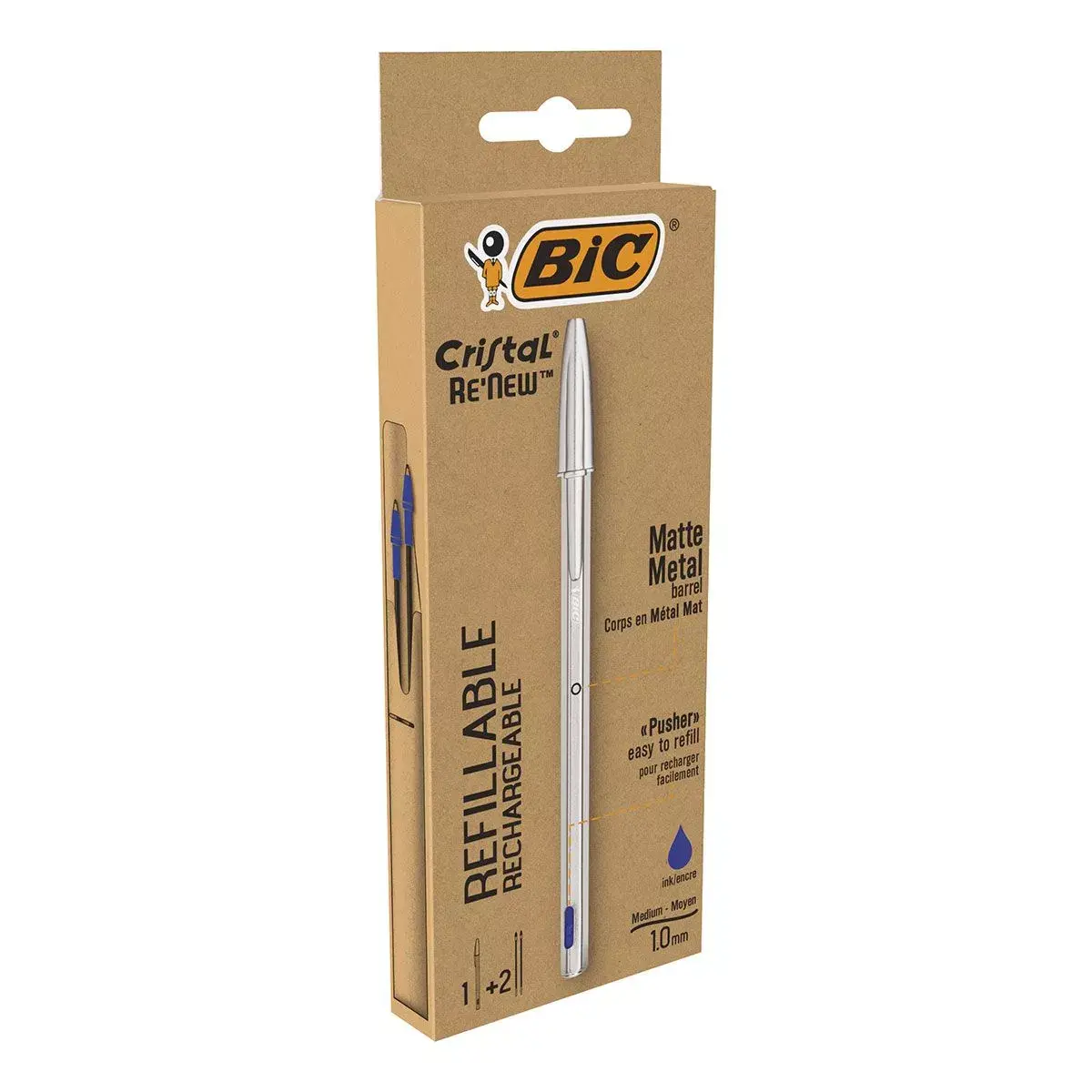 BIC Cristal Renew — lodīšu pildspalva, zila, sudrabota Photo 8