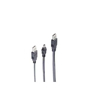 USB кабель ShiverPeaks BS77151 1м 2x USB A Mini-USB B черный