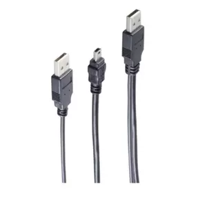 USB Cable ShiverPeaks BS77150 0.6m 2x USB A Mini-USB B Black