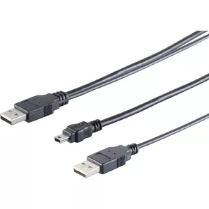 USB-Y-Cable ShiverPeaks 77150 — 2× USB-A to USB-B Mini (5‑pin) power supply cable