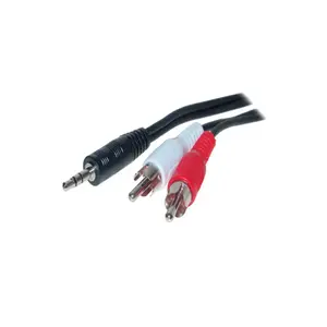 Аудиокабель S/CONN 3.5mm - 2xRCA 2.5m Черный Красный Белый