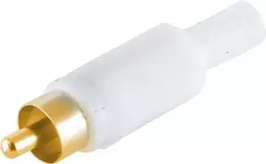 RCA (Cinch) plug ShiverPeaks 51400-WG — white housing, gold-plated contacts