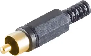 RCA (Cinch) Plug ShiverPeaks 51400-SG — black housing, gold-plated contacts
