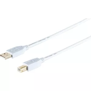 Кабель USB 2.0 A–B ShiverPeaks 1,0 м, High Speed, позолоченные контакты, белый