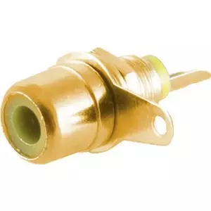 Cinch connector ShiverPeaks 52091-Y gold-plated, RCA female audio/video connector, yellow