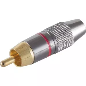 Cinch Connector ShiverPeaks 52024-R gold-plated, red housing