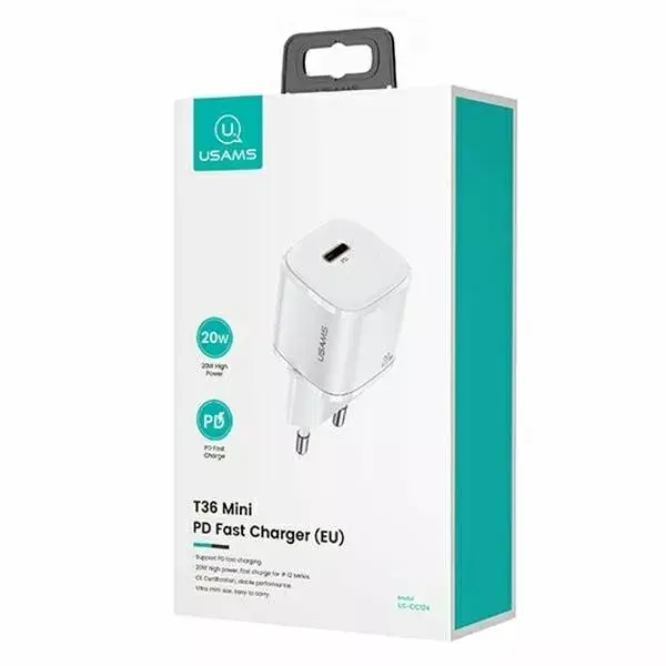usams T36 зарядное с USB‑C PD3.0 и Lightning Photo 2