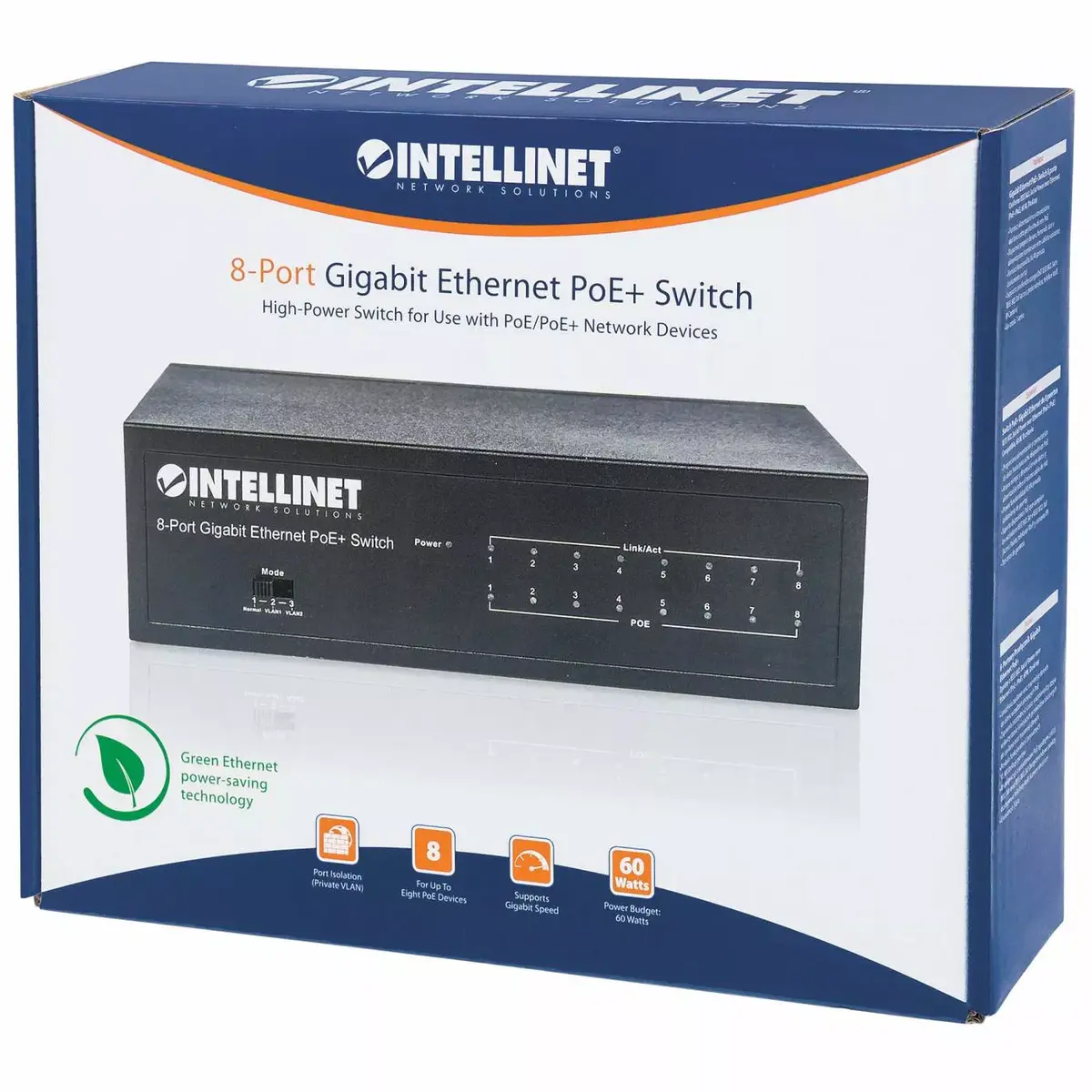 Managed Switch Intellinet 8-Port Gigabit Ethernet PoE+ Photo 2