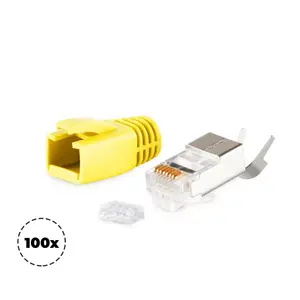 Разъем провода RJ-45 ShiverPeaks BS72067-100Y Желтый