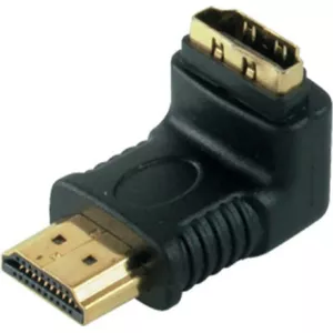 S/CONN maksimālās savienojamības adapteris, no HDMI vīrišķā uz HDMI sievišķo, leņķa versija, izvads uz leju, zeltīti kontakti, saderīgs ar 4K2K (77407)
