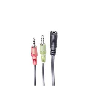 Аудиокабель ShiverPeaks BS14-05040 0.15м 2x3.5мм Мужской на Женский Черный