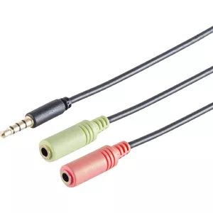 Headset Y-Adapter ShiverPeaks 14-05041 3.5 mm CTIA splitter for headphone and microphone