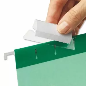 Ring binder index tabs LEITZ Title Tabs Clar 50 mm for document organization, transparent