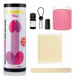 Cloneboy DIY silicone dildo kit Tulip Intense Pink – realistic single-piece replica, for erect penis up to 20 cm length and 4 cm diameter