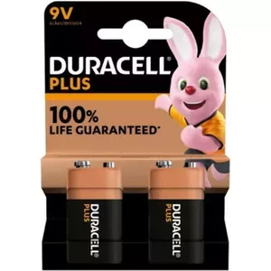 Baterija Duracell Plus 9V (MN1604) — 2 gab., kopējais svars 0.102 kg